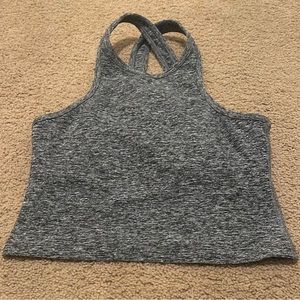 Beyond Yoga Crop Tank with Shelf Bra, Gray, Size Small